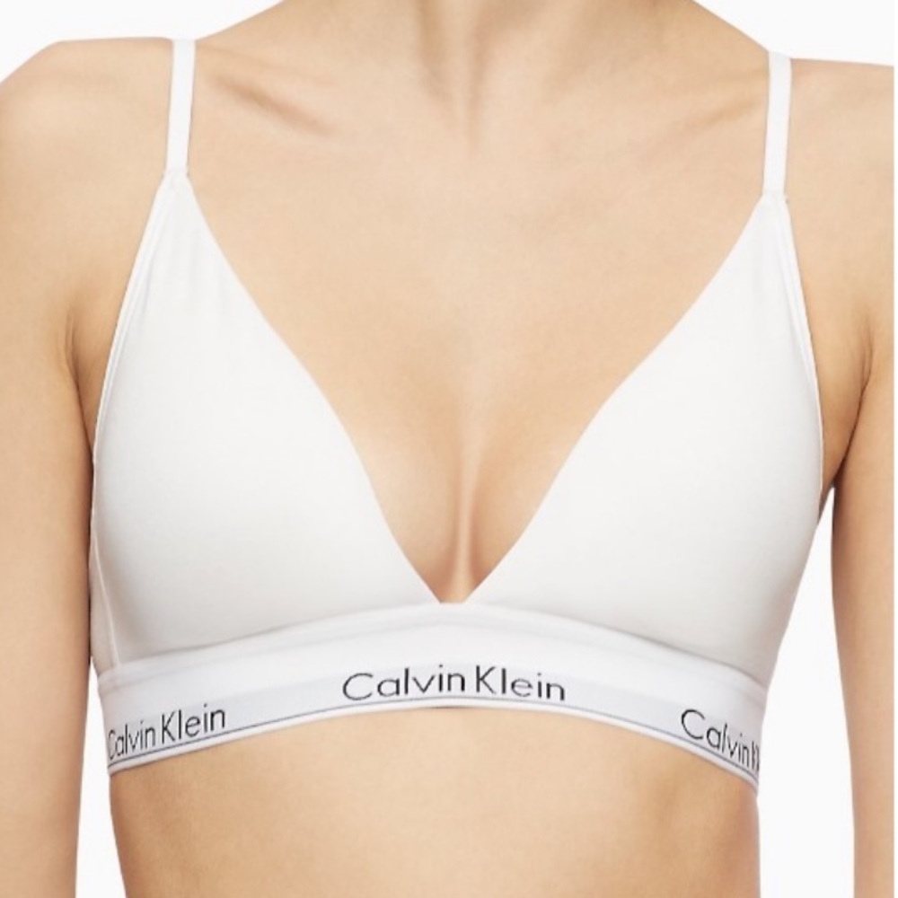 Calvin Klein White Cotton Bralette - WORN TWICE